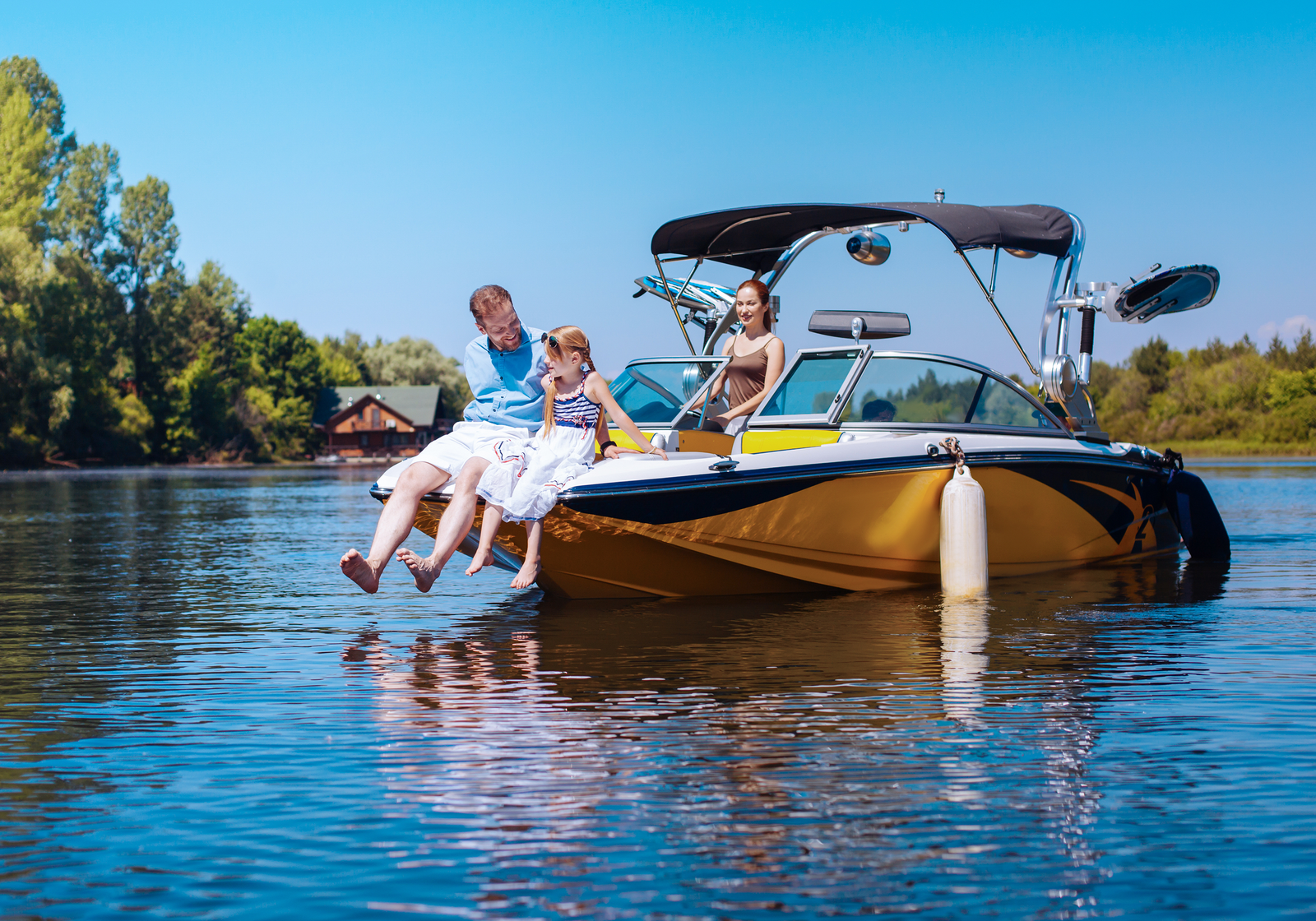 Family on a boat