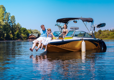 Family on a boat