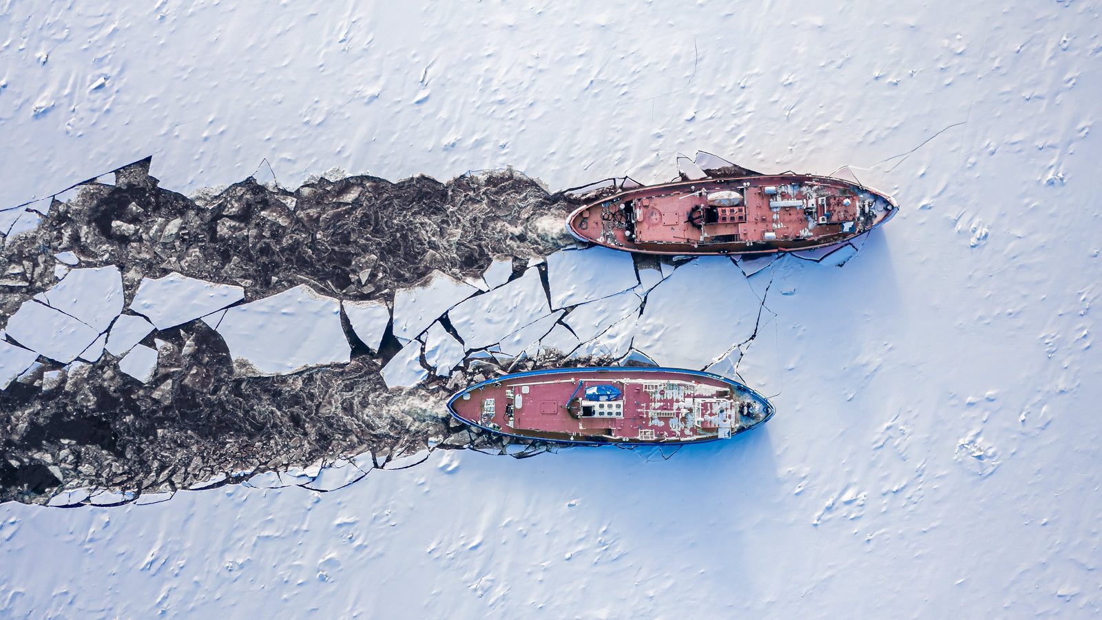 Two icebreaker boats