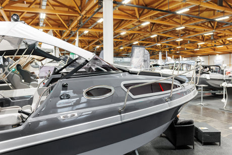 Boat in a showroom