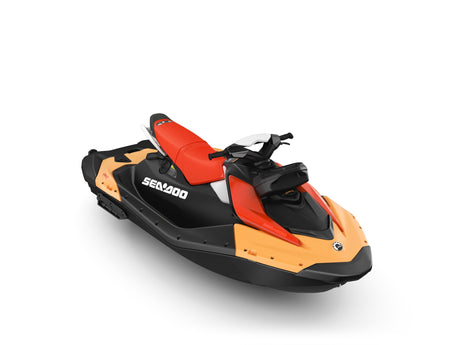 2026 Sea-Doo Spark for 3 90 hp + Convenience package with iBR and Audio in option in Sunrise Orange / Dragon Red