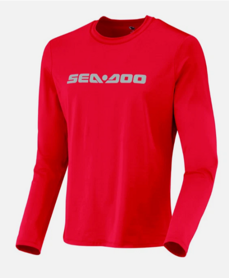 Men's Long Sleeve Rashguard Signature, Lava Red