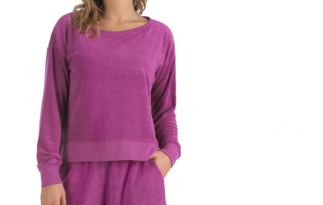 Ladies Terry Crew Sweatshirt, Purple